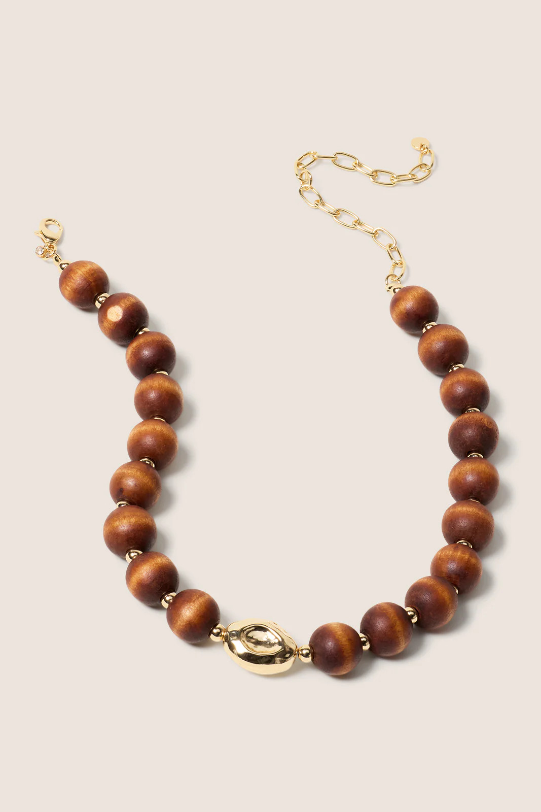 EVEREVE Women's Vida Wood Necklace, Brown | Evereve