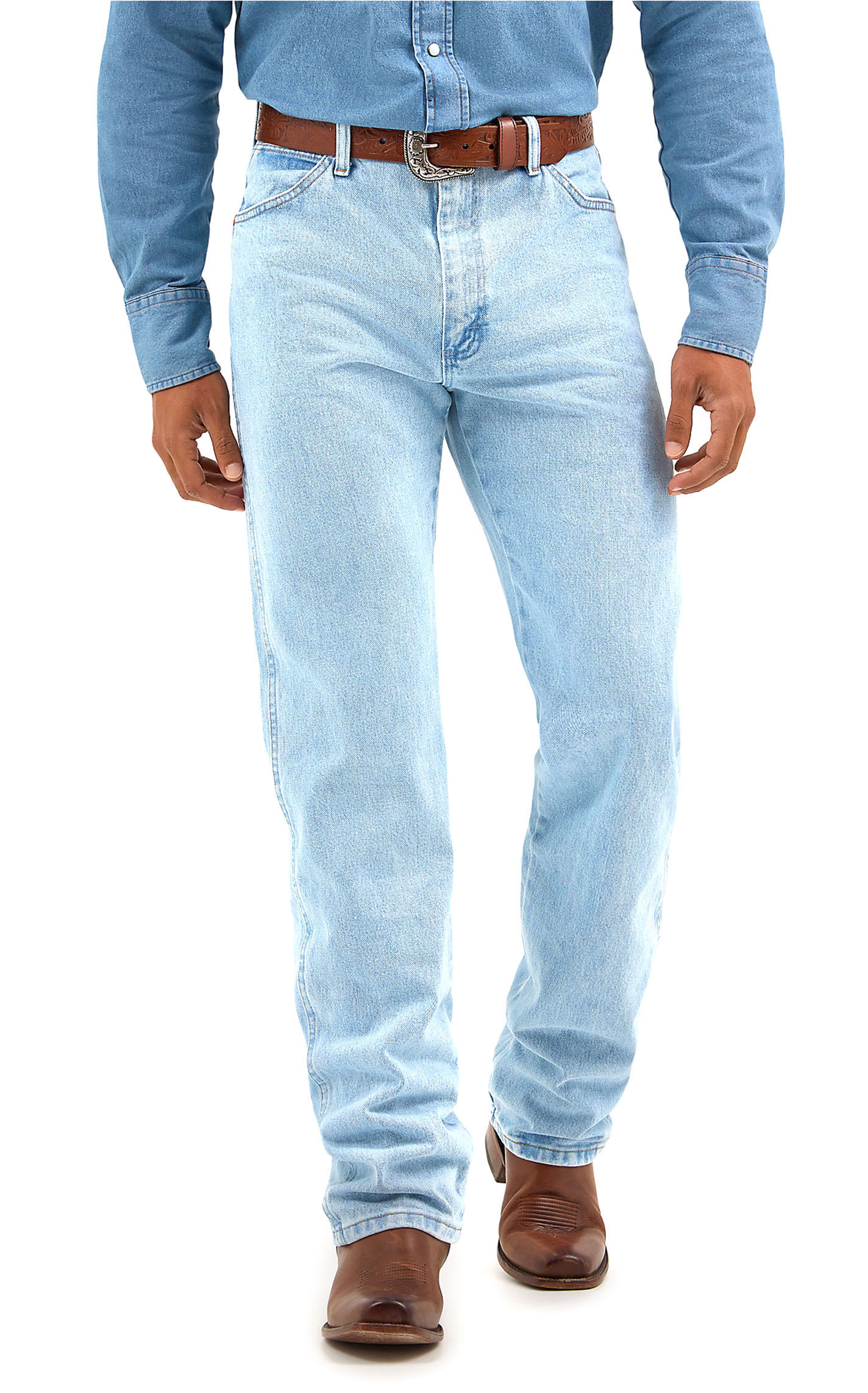 Wrangler Men's Cowboy Cut Bleach Wash Original Fit Straight Leg Jeans - 29x30 - From Cavender's | Cavender's