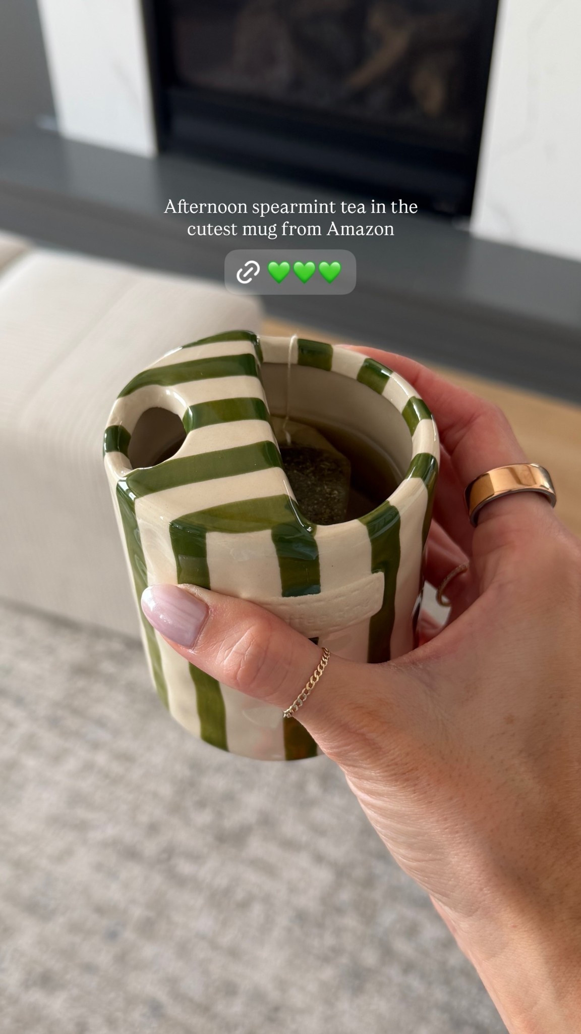 Afternoon spearmint tea in the cutest mug from Amazon