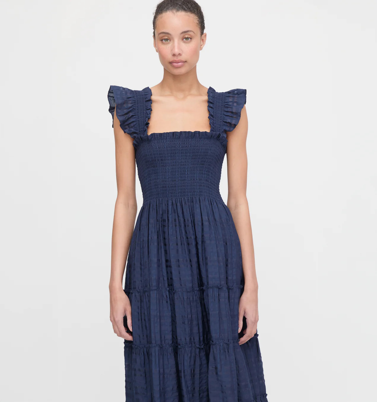 The Ellie Nap Dress - Navy Gingham | Hill House Home US