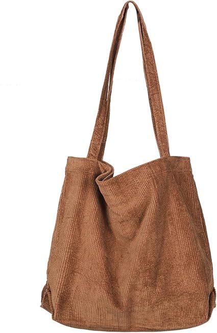Women Corduroy Tote Bag, Etercycle Casual Handbags Big Capacity Shopping Shoulder Bag with Pocket... | Amazon (US)