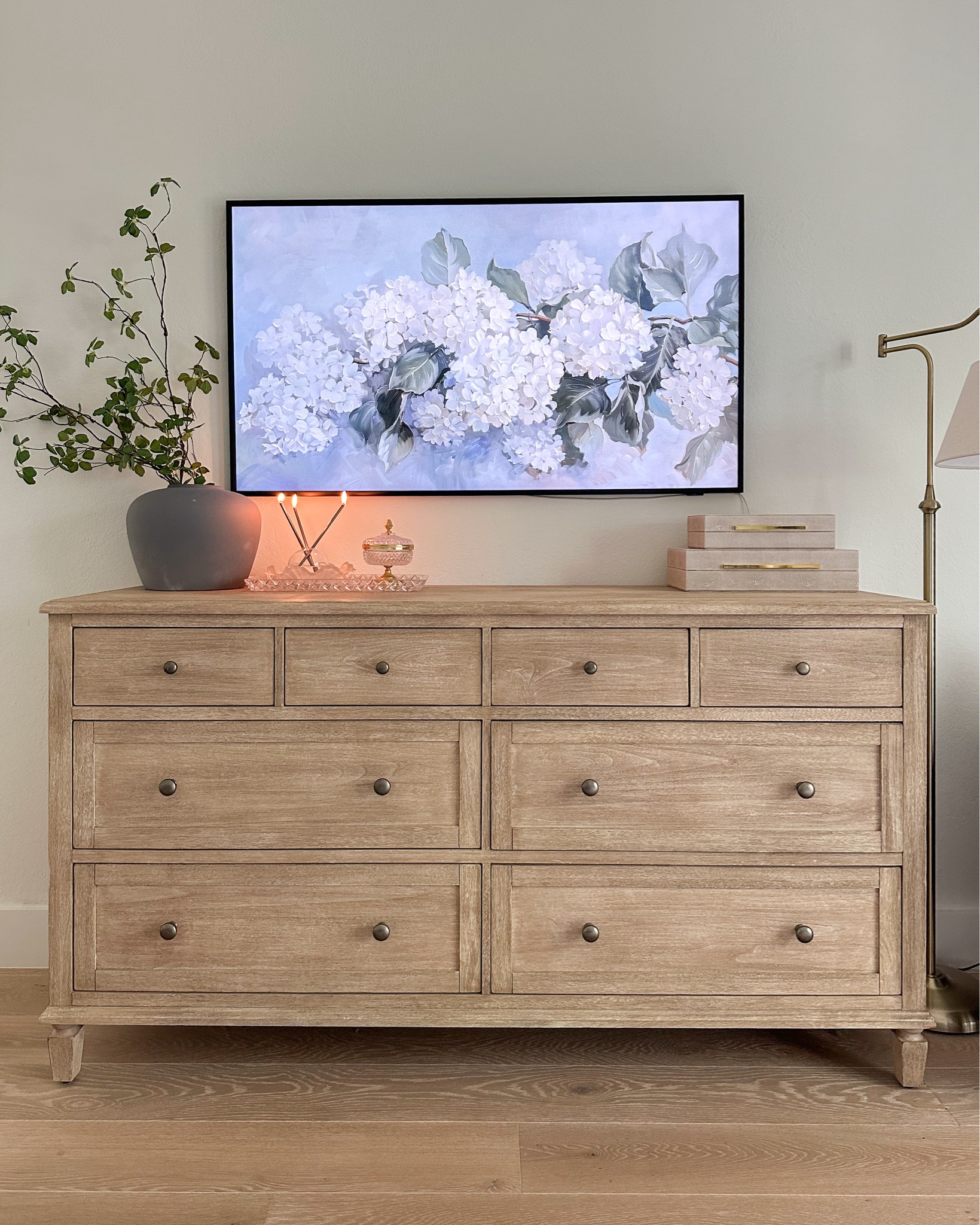 Bedroom dresser decor! This is a 55” Frame TV.

#LTKStyleTip #LTKFindsUnder50 #LTKHome