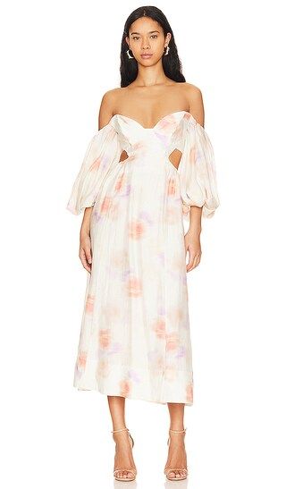 Lucia Midi Dress in Painterly Floral | Revolve Clothing (Global)
