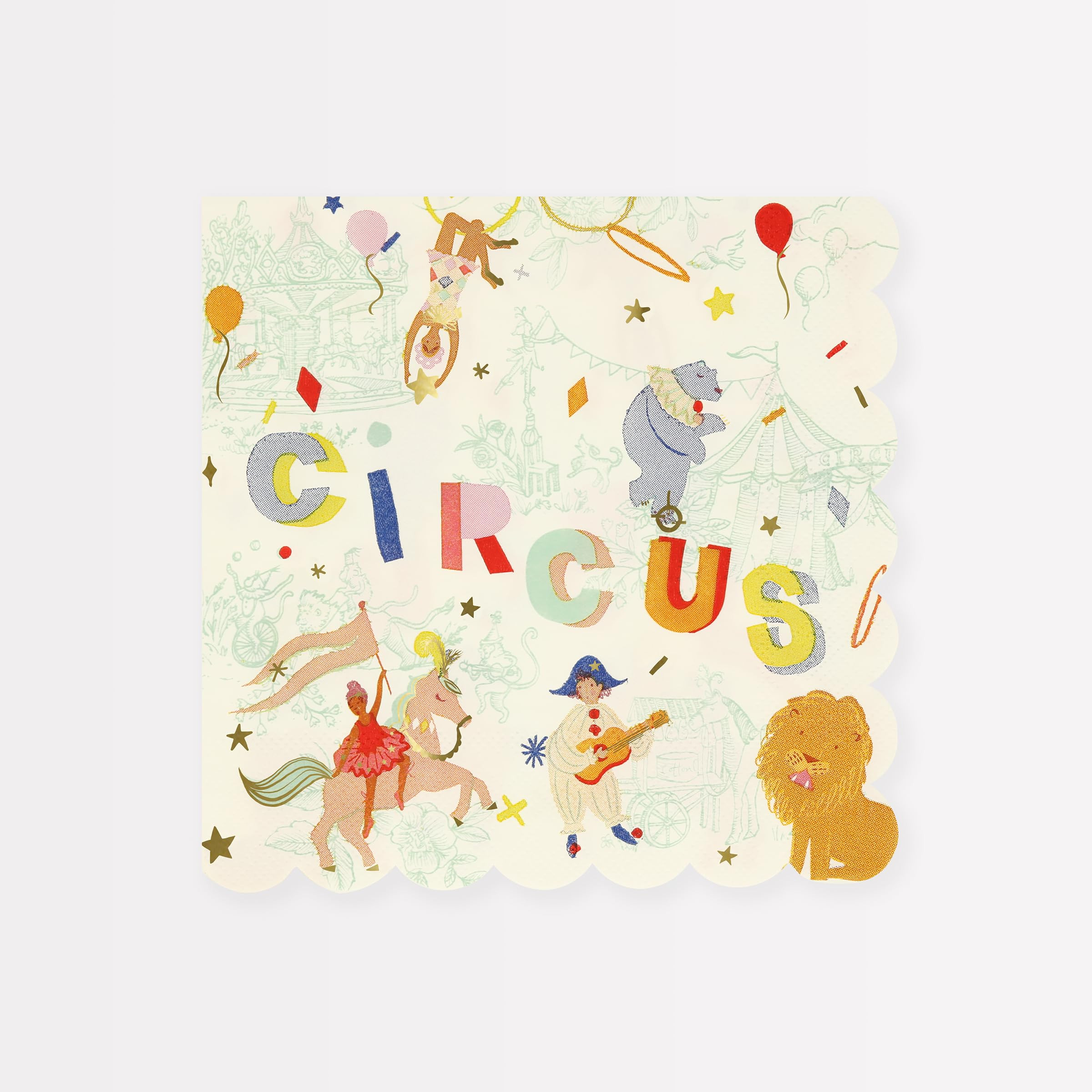 Meri Meri Circus Large Napkins (Pack of 16), Thick & Absorbent 3-Ply Paper Napkins, Disposable | Amazon (US)