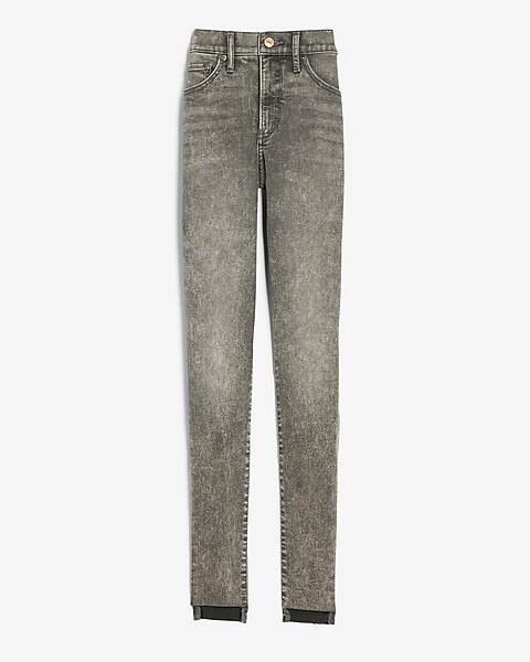 Mid Rise Faded Black Skinny Jeans | Express