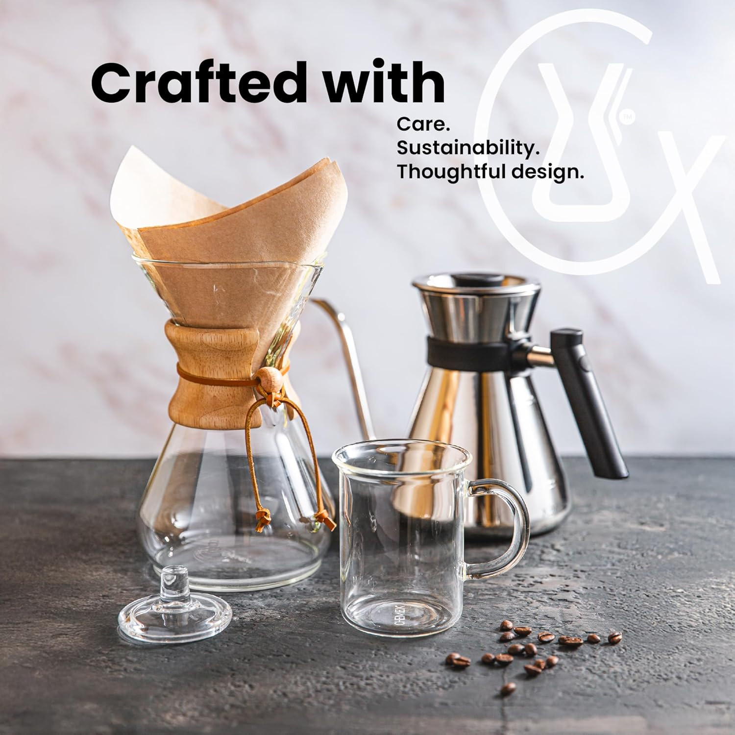 CHEMEX Bundle - 8-Cup Classic Series - 100 ct Square Filters - Exclusive Packaging | Amazon (US)