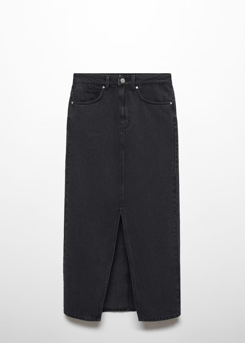 Slit denim skirt -  Women | Mango USA | MANGO (US)