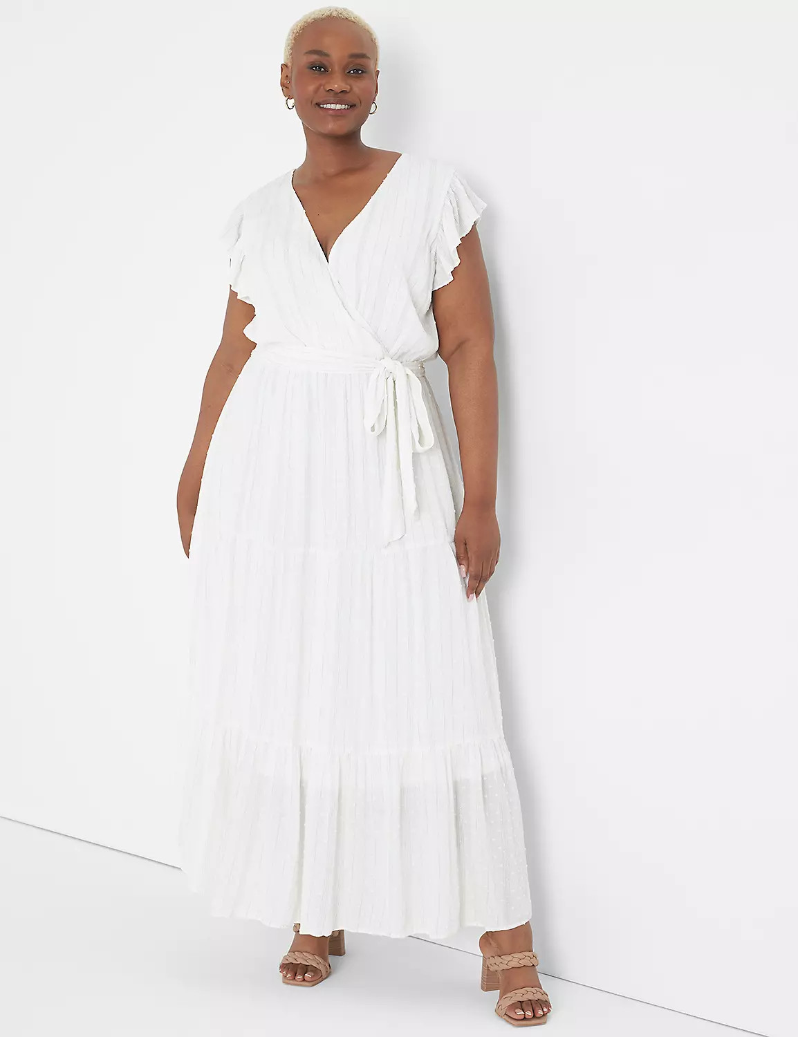 Ruffle-Sleeve Belted Maxi Dress | LaneBryant | Lane Bryant (US)