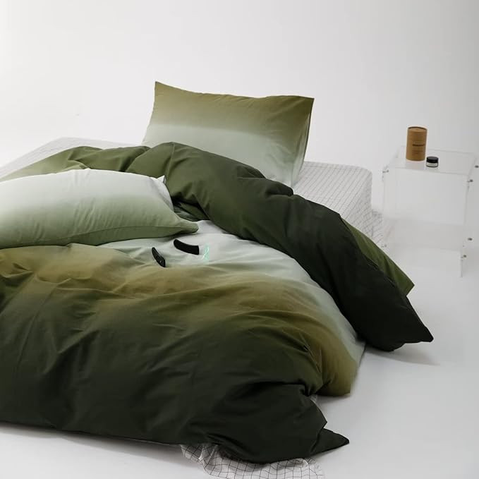 Luxlovery Gradient Green Comforter Set Queen Army Green Bedding Comforter Set Full Dark Green Min... | Amazon (US)