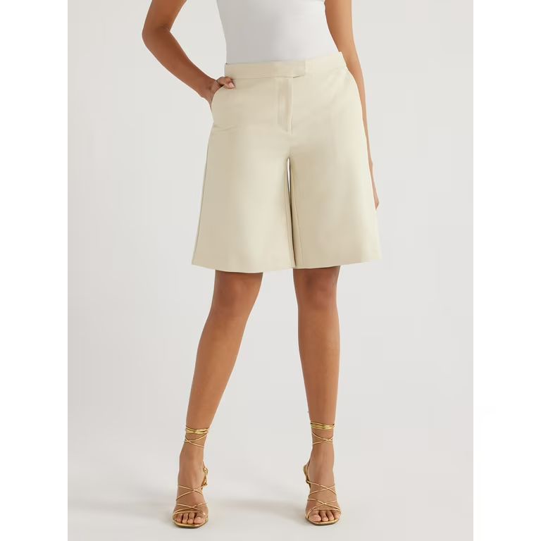 Scoop Women's Straight Leg Tailored Bermuda Shorts, Sizes 0-18 | Walmart (US)