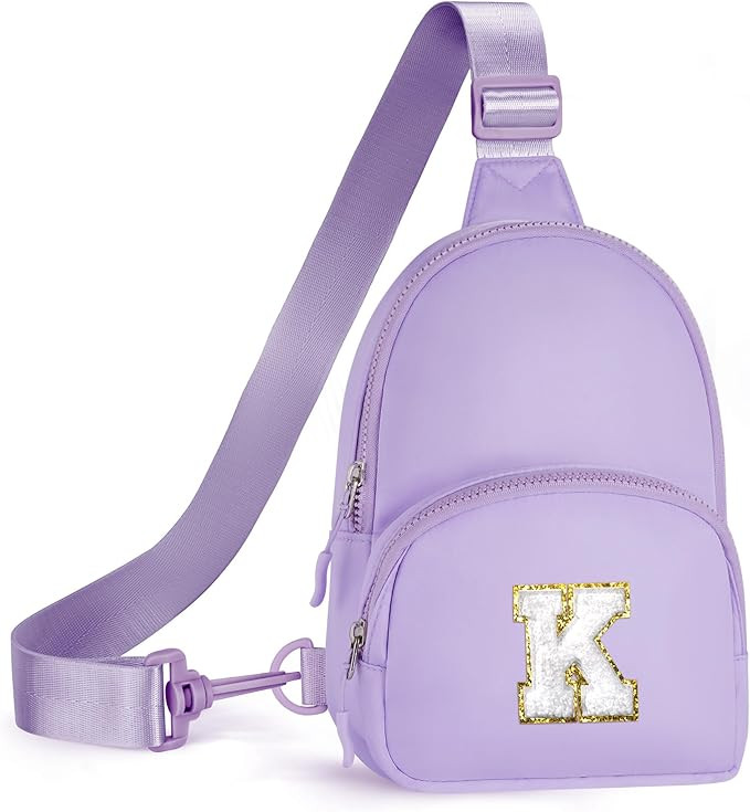 YOOLIFE Teen Girls Sling Bag, Purple Initial Crossbody Bag for Women, Girls Sling Bags for Teen G... | Amazon (US)