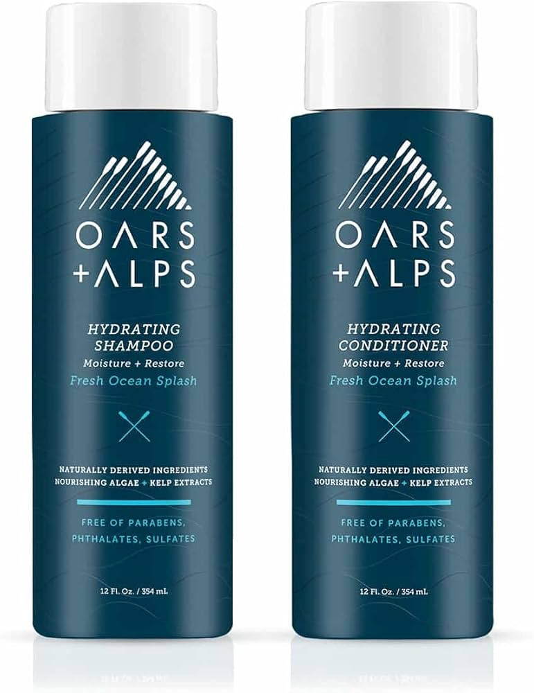 Oars + Alps Mens Sulfate Free Hair Shampoo and Conditioner Set, Hair Care Infused with Kelp and A... | Amazon (US)
