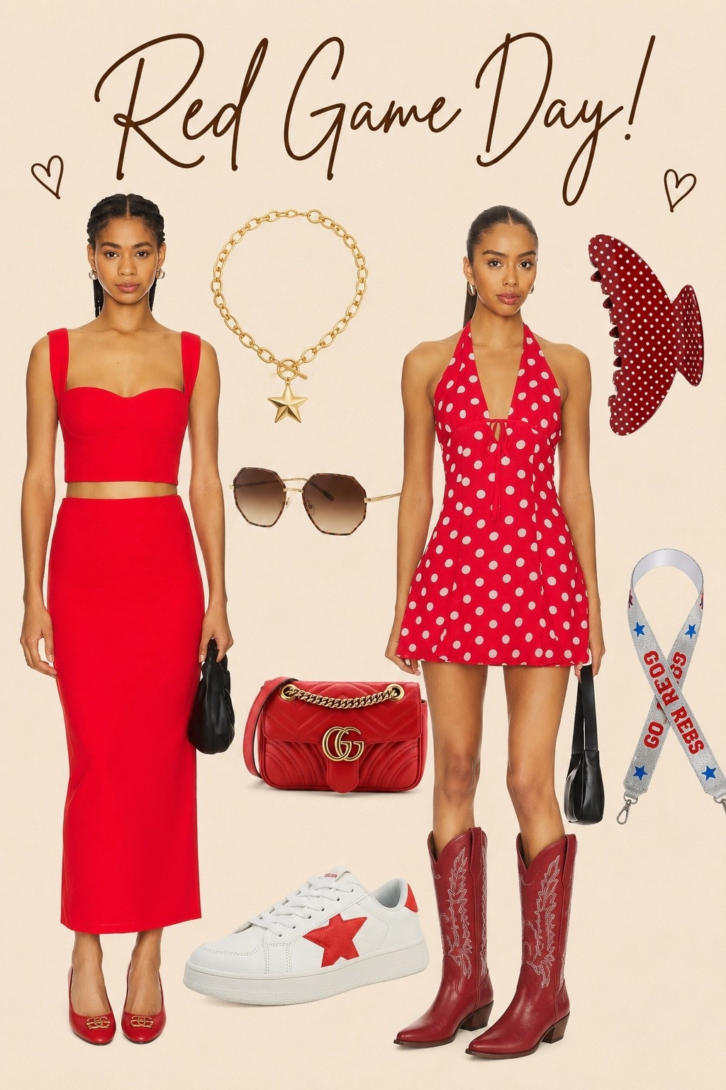 Officially game day season! Revolve has the cutest sets and dresses to pair perfectly with any Amazon accessory! So many cute red finds!

#LTKSeasonal #LTKootd