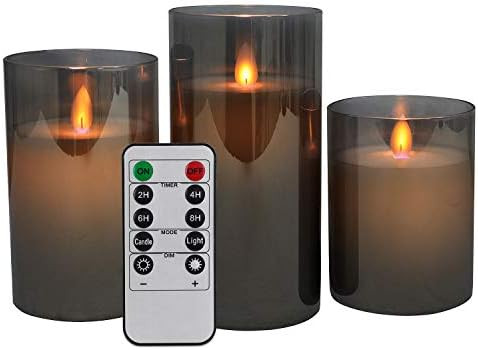YFYTRE Flickering Led Flameless Candles, Indoor Battery Operated Moving Wick Effect Glod Outdoor Gla | Amazon (US)