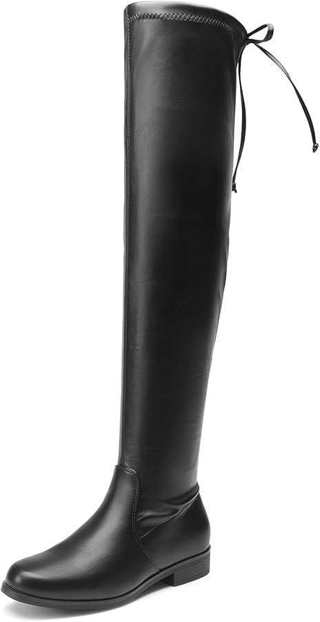 DREAM PAIRS Women's Thigh High Boots Low Block Heel Casual Fashion Over the Knee Boots | Amazon (US)