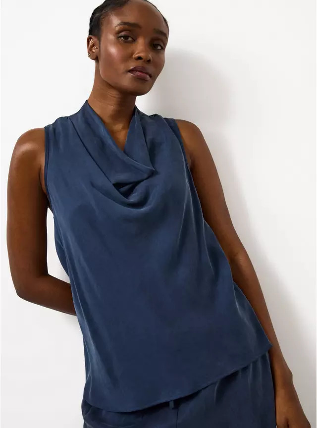 Navy Sleeveless Drop Neckline Top 8 | Tu Clothing