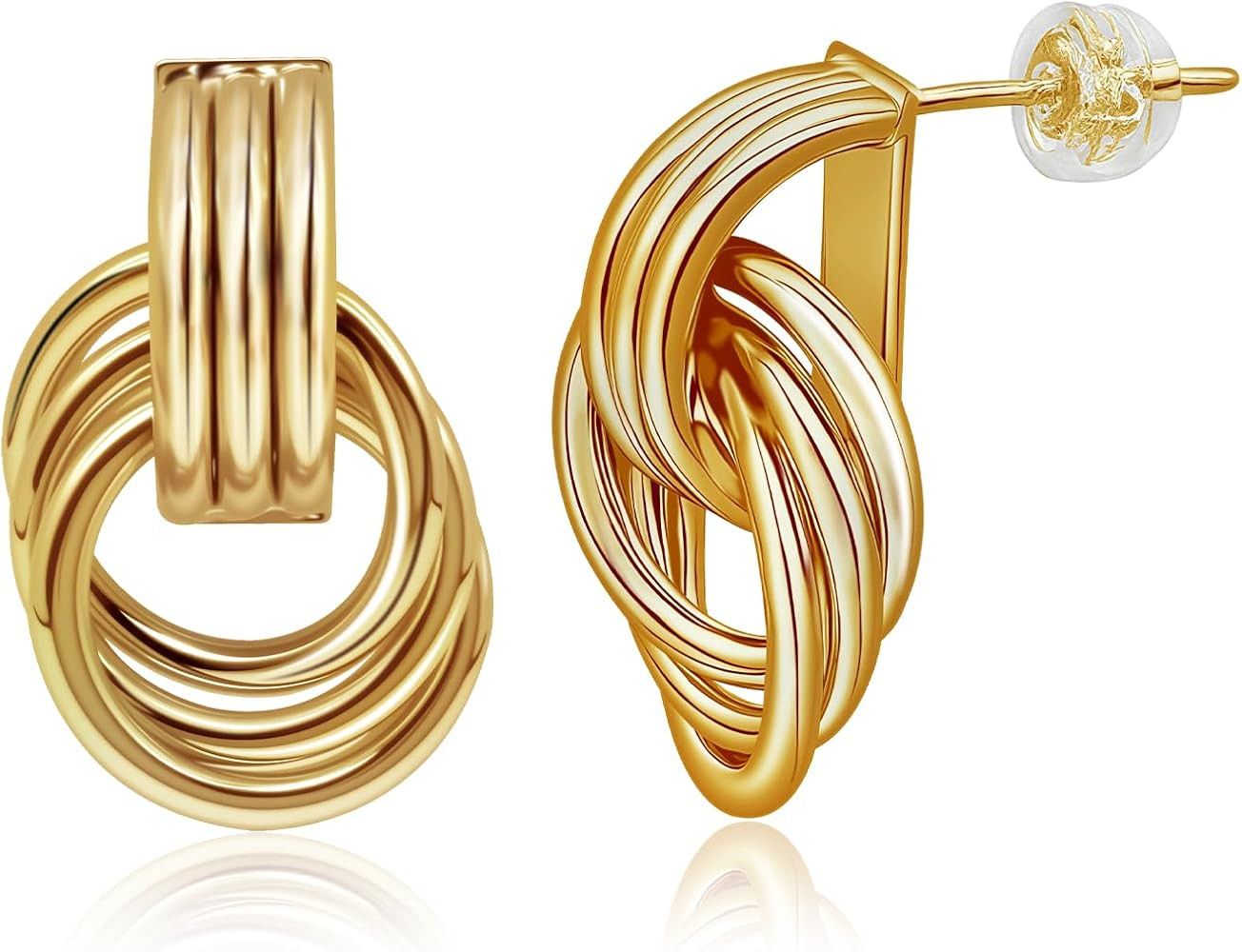 18K Gold Filled Knot Earrings for Women, Elegant Dangle Drop Earrings, Timeless Luxury Jewelry Gi... | Amazon (US)