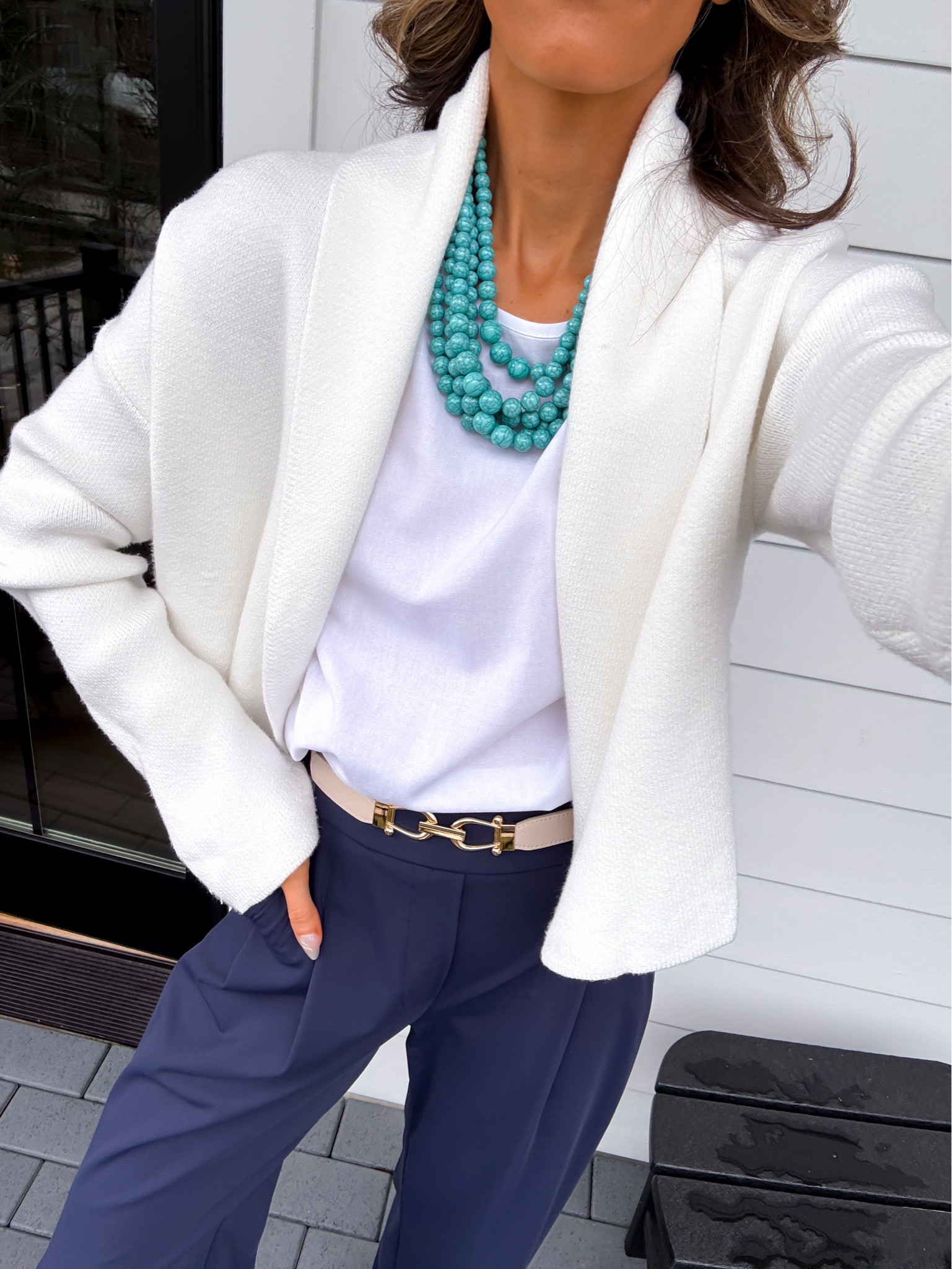 Wearing a small linen top. Fits true to size. Wrinkle free work pants  come in lengths! I’m 5’6” wearing a xsmall 33” inseam

#LTKWorkwear #LTKSaleAlert #LTKmomlife