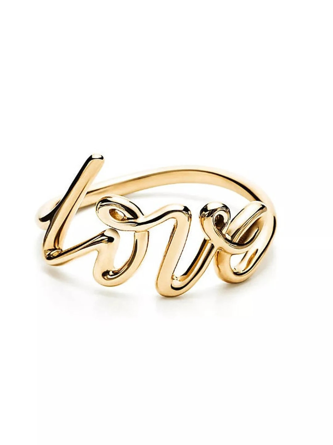 14K gold Love Ring in Yellow Gold, Small and cute ring | Etsy (US)