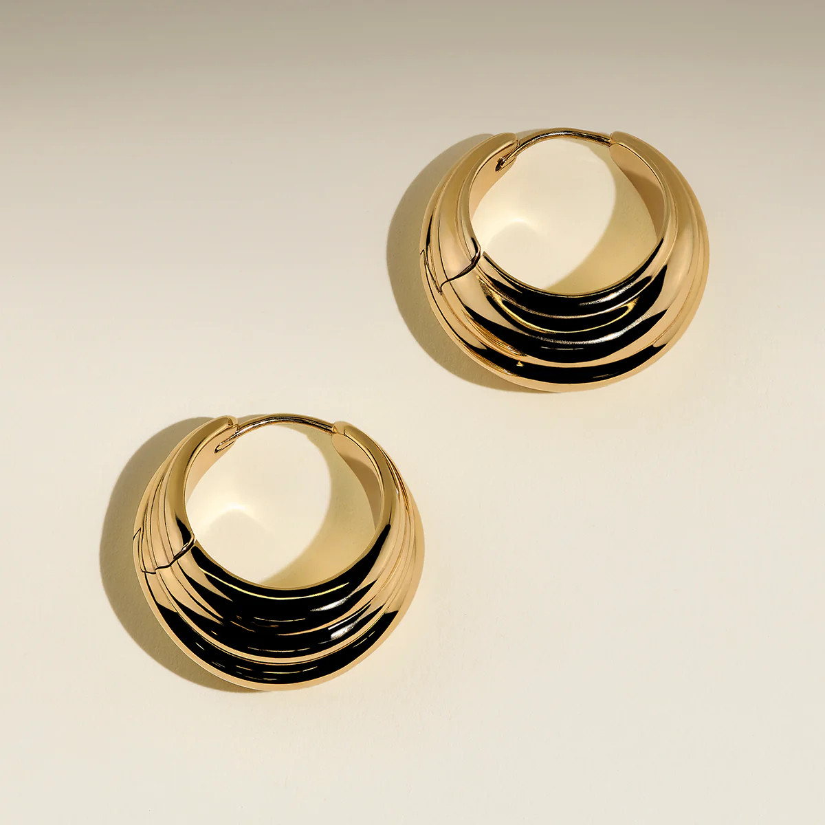 Ripple Wave Hoops in Gold | Astrid & Miyu UK