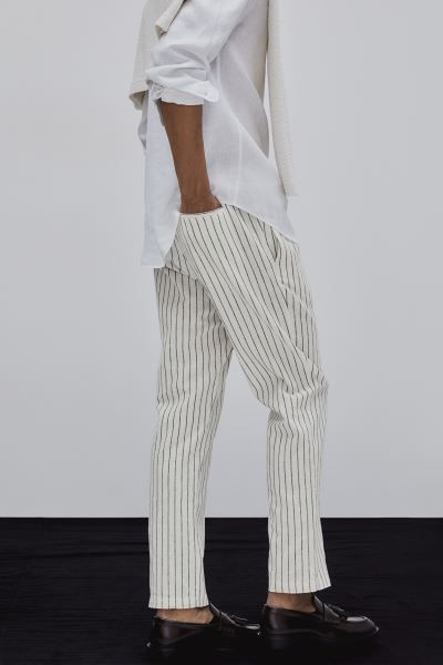 Regular Fit Linen-blend Pants - Cream - Men | H&M US | H&M (US + CA)