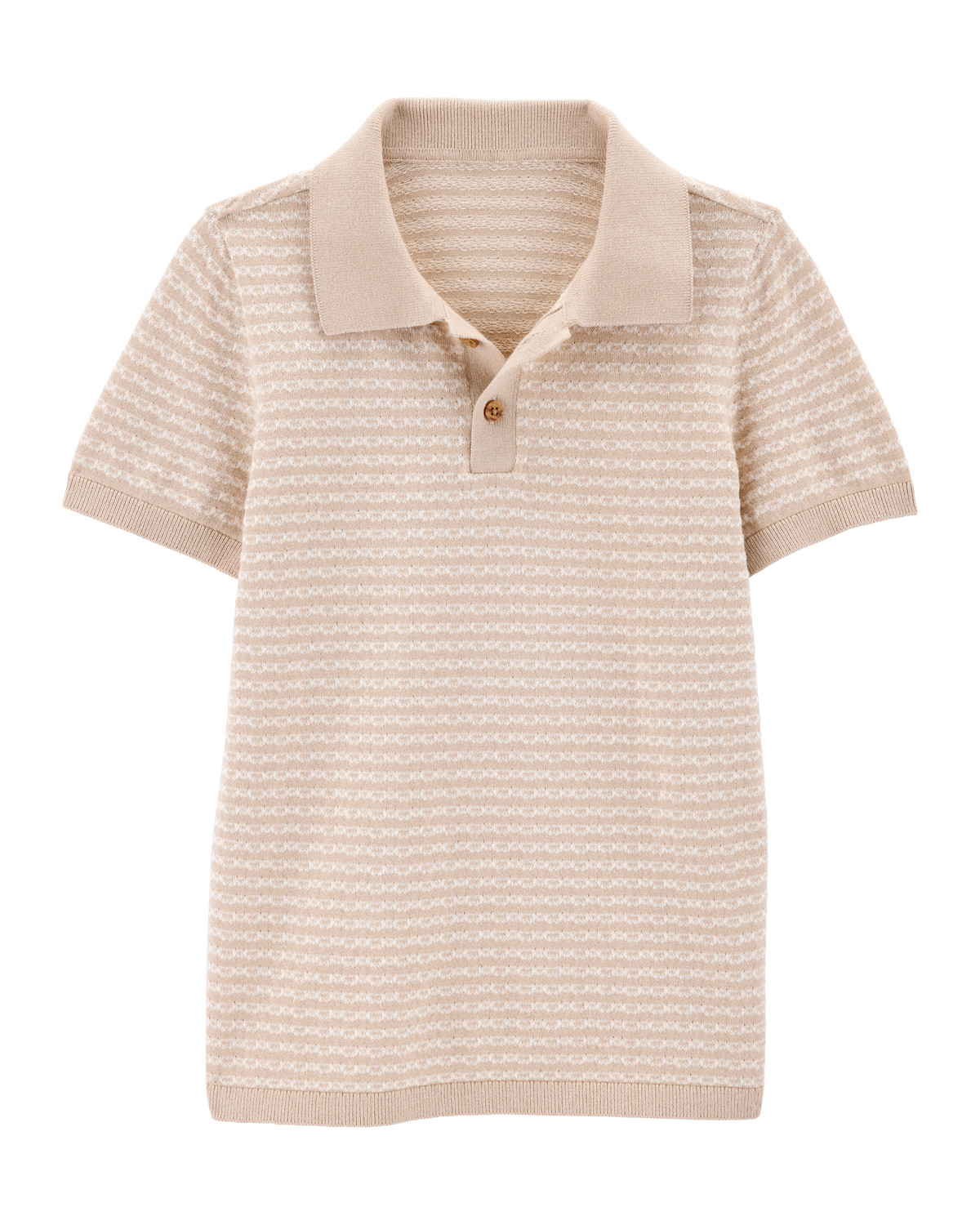 Kid Coastal Striped Knit Polo Shirt - Khaki - OshKosh | Carter's | Carter's Inc