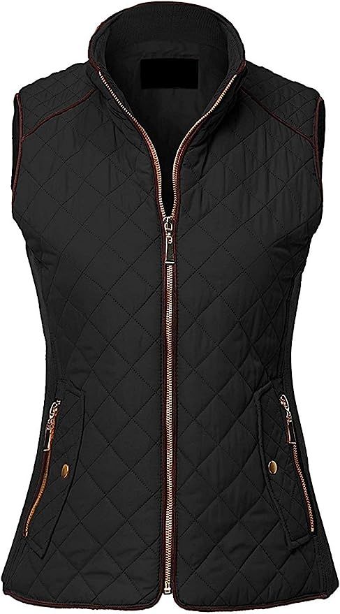 MAYSIX APPAREL Sleeveless Lightweight Zip Up Quilted Padding Vest Jacket for Women (S-3XL) | Amazon (US)