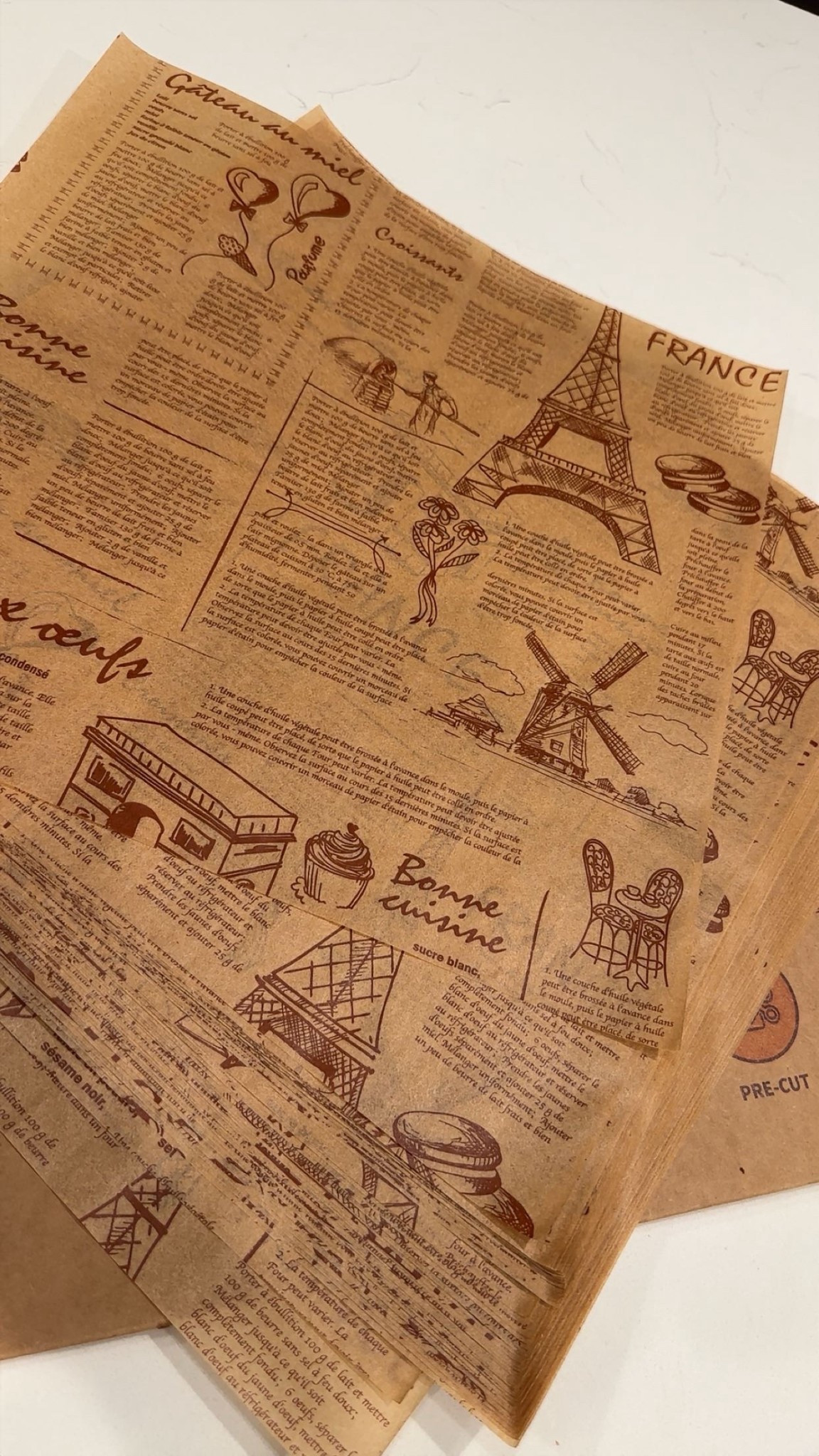 Parchment paper squares 🤍 so cutsie