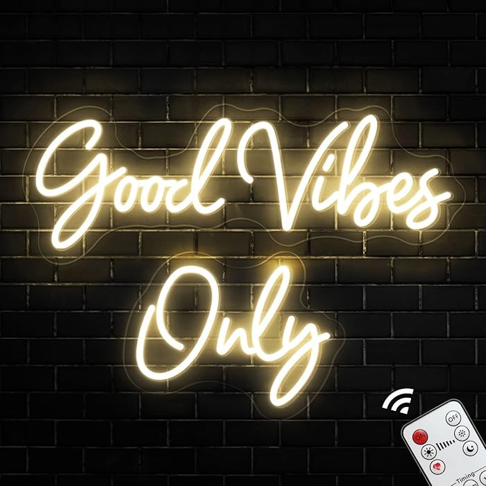 Good Vibes Only Neon Sign, Warm White Handmade DIY Placement Good vibes Led Neon Light Sign for W... | Amazon (US)