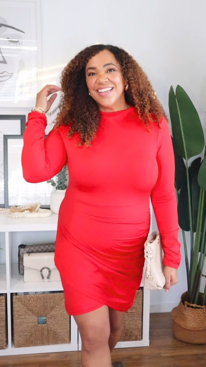 The Red dress has entered the chat ♥️! #ad  Keeping it smooth with this Amazon Shapewear from @shapellxcrew @shapellxofficial in a 2xl/3xl. Size xl in the red dress. So good, right? 

#LTKfindsunder50 #LTKmidsize #LTKVideo