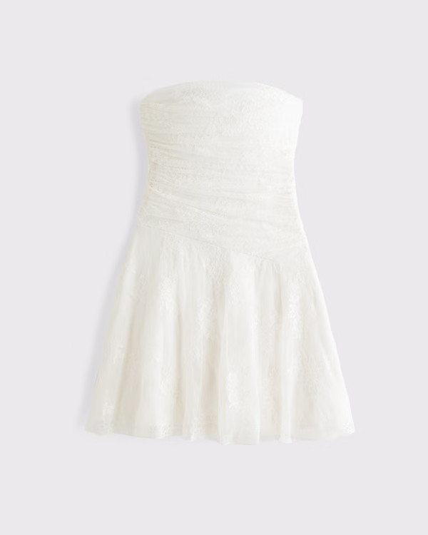Strapless Lace Mini Dress | Abercrombie & Fitch (US)