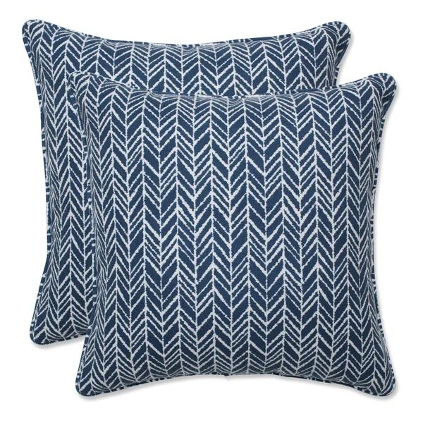 Bolderberg Herringbone Ink Blue 16.5-Inch Throw Pillow (Set of 2) | Wayfair North America