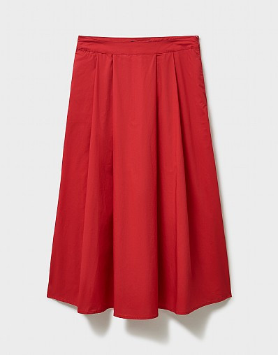 Gabby Cotton Skirt in Red | Crew Clothing (UK)