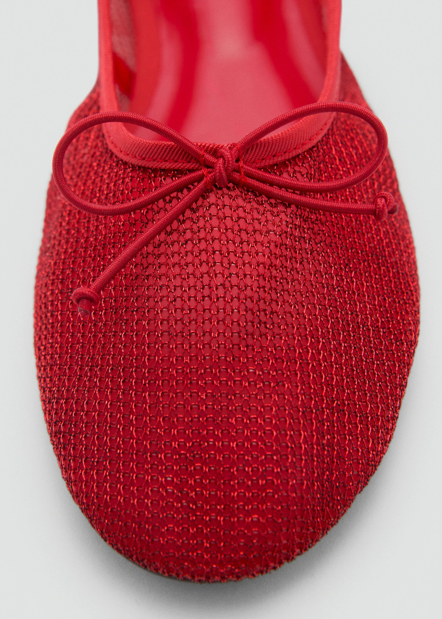 Mesh ballerina flats with bow | MANGO (UK)