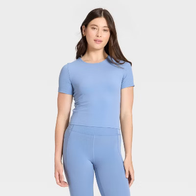 Women's Everyday Soft Cropped Short Sleeve T-Shirt - All In Motion™ | Target