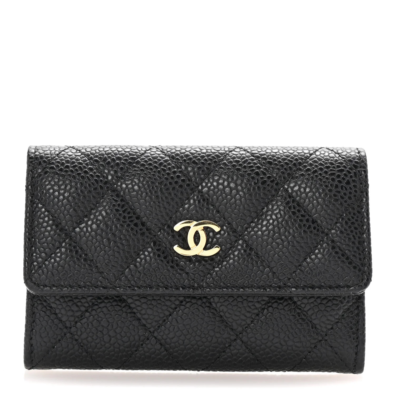 Chanel Caviar Quilted Flap Card Holder Black 1717446 | FASHIONPHILE (US)