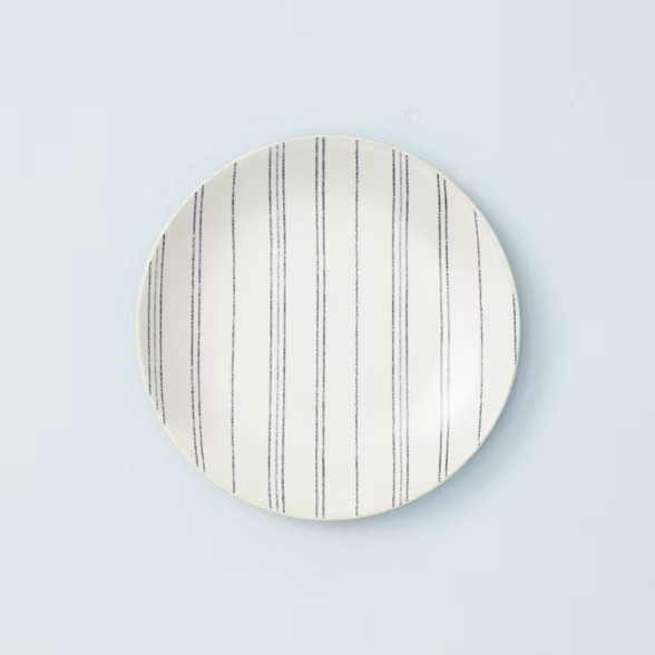 Distressed Stripe Stoneware Appetizer Plate Blue/Sour Cream - Hearth & Hand™ with Magnolia | Target