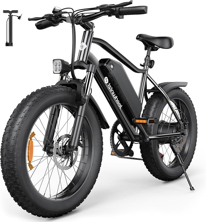 isinwheel M10 Pro Electric Bike, 1000W Peak Motor, 22 MPH 20"x4" Fat Tire Ebike, USB Phone Chargi... | Amazon (US)