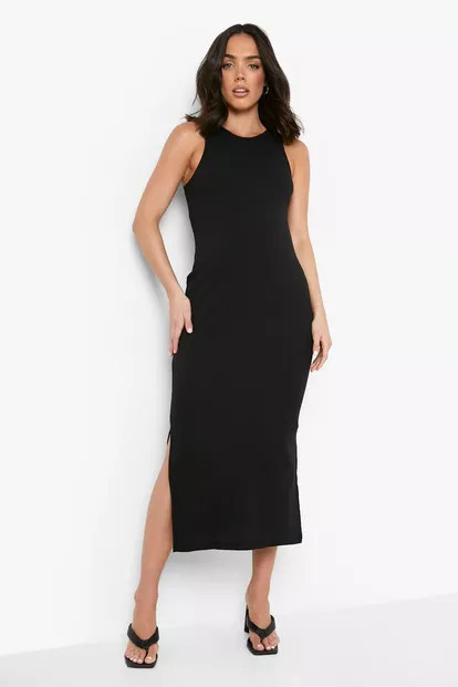 Maternity Side Split Midaxi Dress | Boohoo.com (UK & IE)