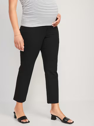 Maternity Full-Panel Pixie Straight Ankle Pants | Old Navy (US)