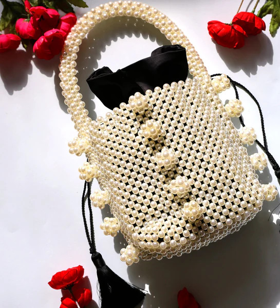 Ravelo Pearl Bag in Ivory | Over The Moon