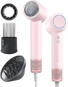 Hair Dryer with Comb & Diffuser Attachment for Curly Hair, PLUZZ 200M Negative Ionic Blow Dryer B... | Amazon (US)