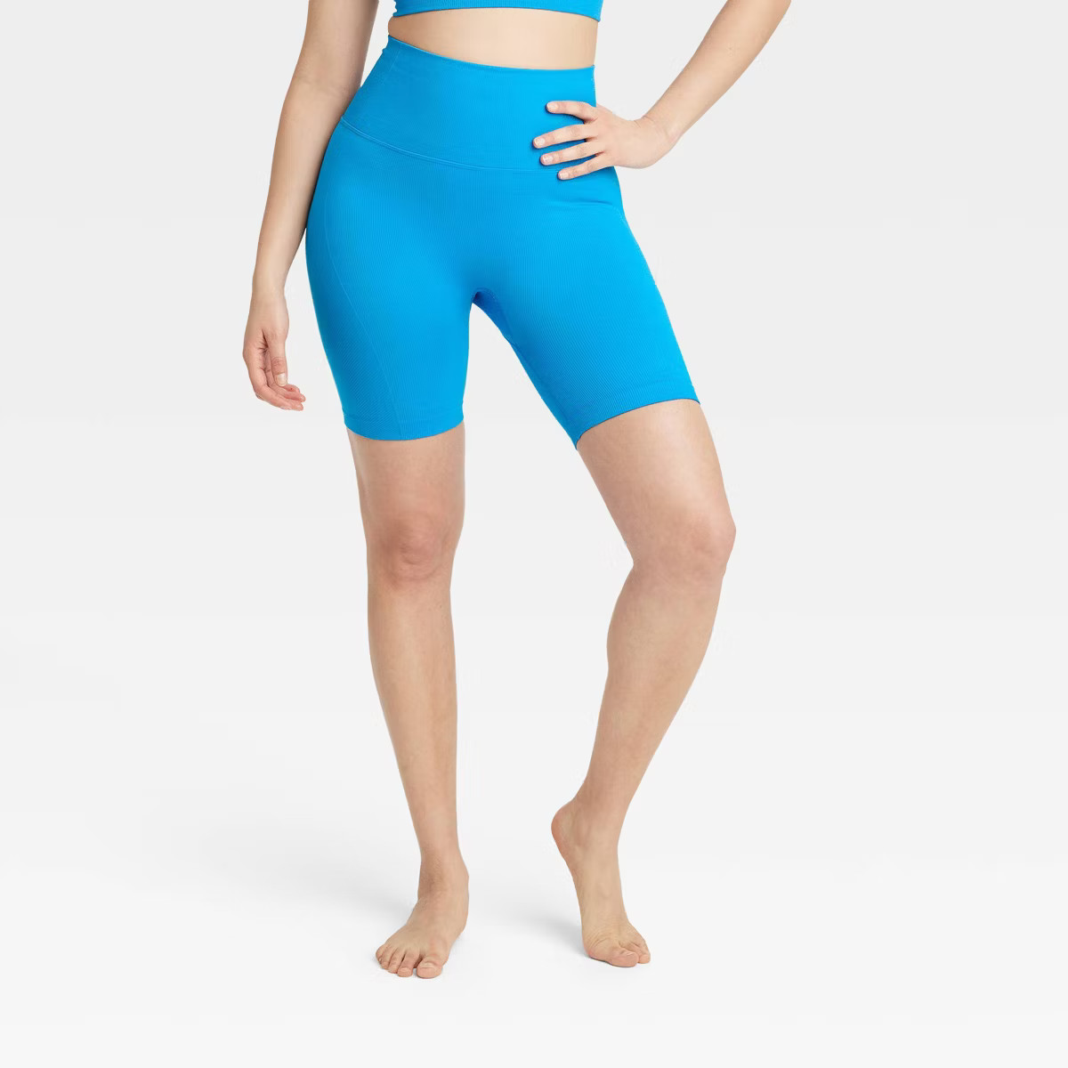 Women's Seamless High-Rise Rib Bike Shorts 6" - All In Motion™ | Target