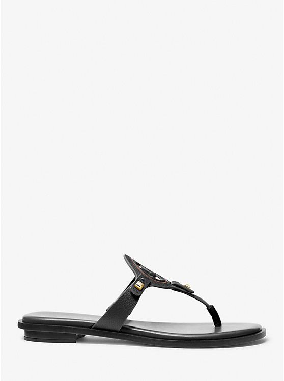 Aubrey Cutout Leather T-Strap Sandal | Michael Kors US