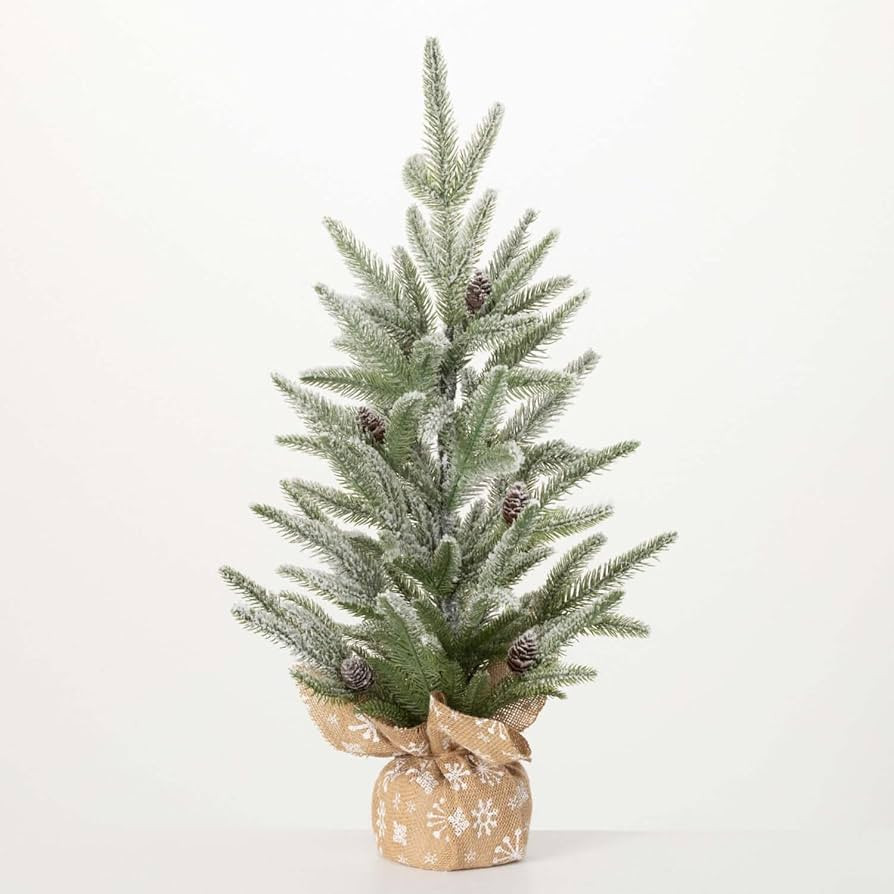Snow-Flocked Pine Tree in Burlap Sack | Amazon (US)