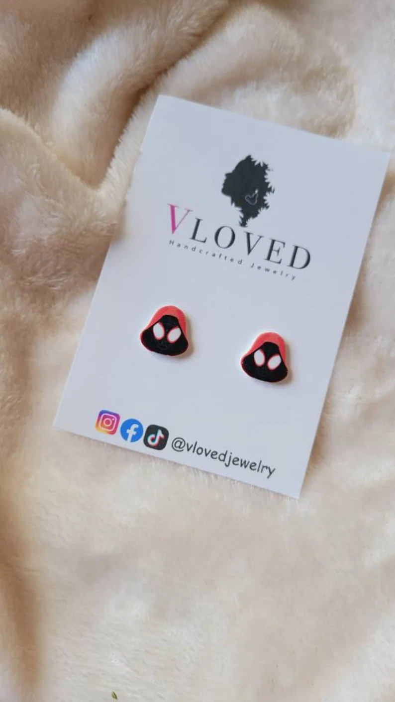 Miles Morales & Gwen inspired earrings, disney jewelry, Disney earrings, Disney necklace, Disney ... | Etsy (US)