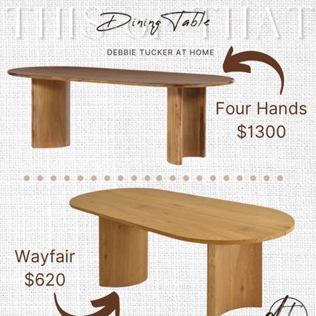 Splurge on this Four Hands dining table or save with this look-a-like from Wayfair! If your budget is conservative this would be a good fit for you.💰

#diningtable #splurgeorsave #lookalike

#LTKhome