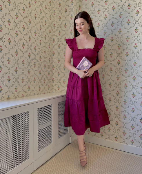 The Ellie Nap Dress - Burgundy Poplin | Hill House Home