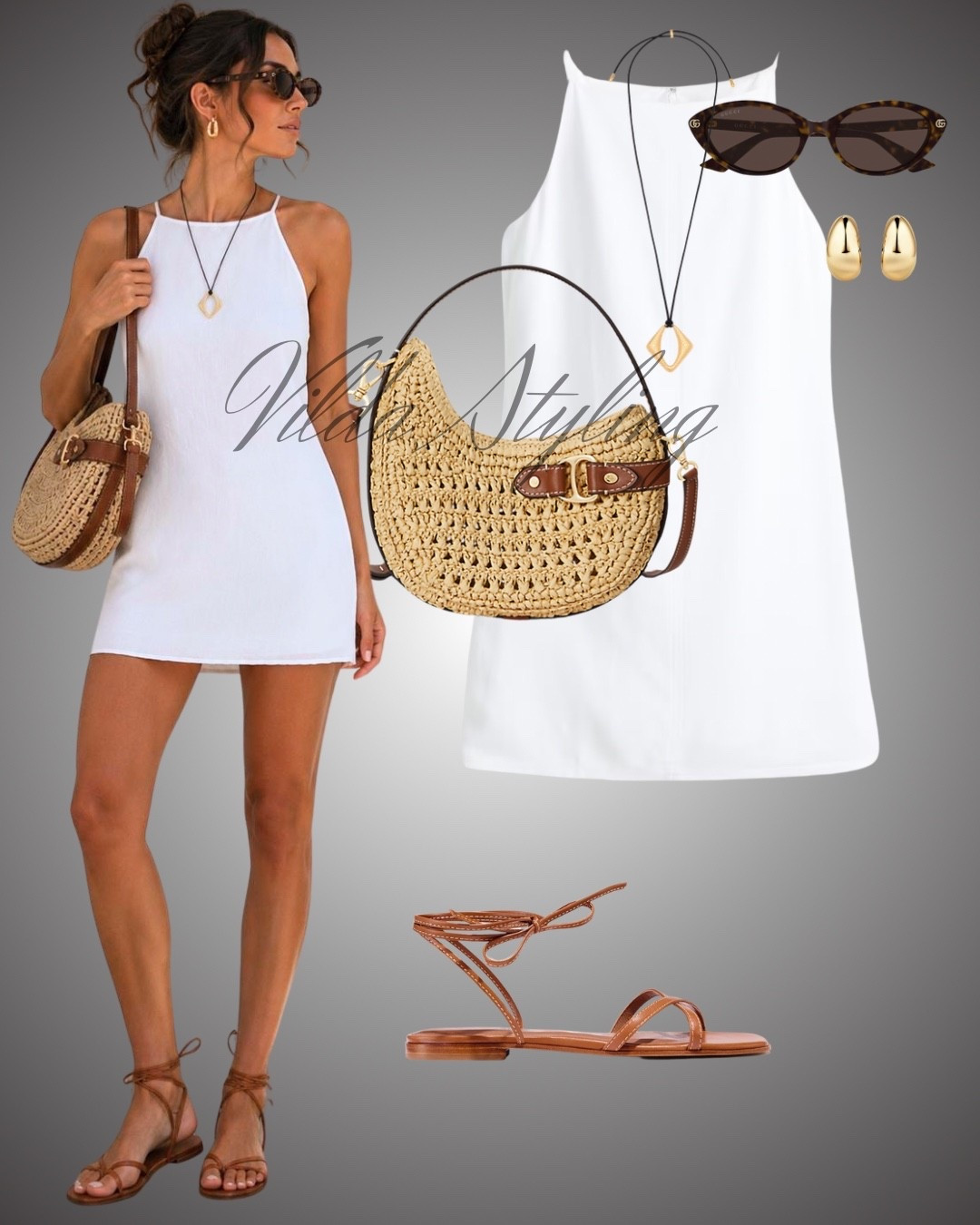 Simple, chic, and made for sunny days. ☀️ A white mini dress + woven bag + lace-up sandals = the perfect effortless summer look. 🤍🤎

#LTKsummer #LTKdresses #LTKstyletip