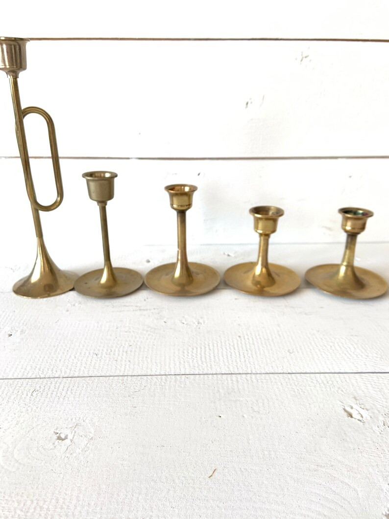 Vintage Brass Candles Set of 5 | Etsy | Etsy (US)